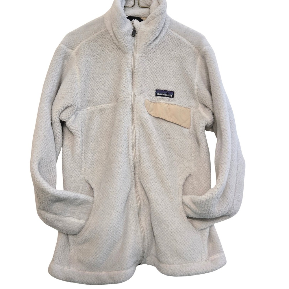 Patagonia Fleece Jacket Full Zip Cream Women's XS‎ Polartec Thermal Pro